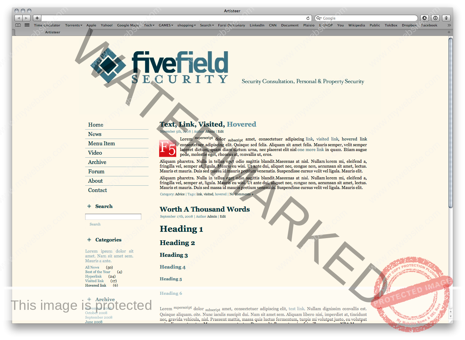 Fivefield Security Website proposal 2